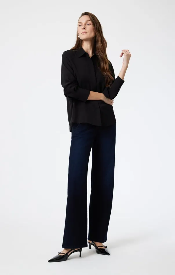 Women Long Sleeve Tencel Shirt In Black Mavi Jeans Shirts Women Long Sleeve Tencel Shirt In Black Mavi Jeans Shirts