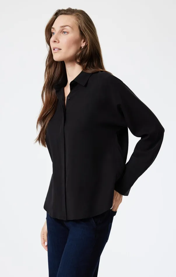 Women Long Sleeve Tencel Shirt In Black Mavi Jeans Shirts Women Long Sleeve Tencel Shirt In Black Mavi Jeans Shirts