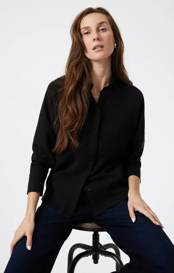 Women Long Sleeve Tencel Shirt In Black Mavi Jeans Shirts Women Long Sleeve Tencel Shirt In Black Mavi Jeans Shirts