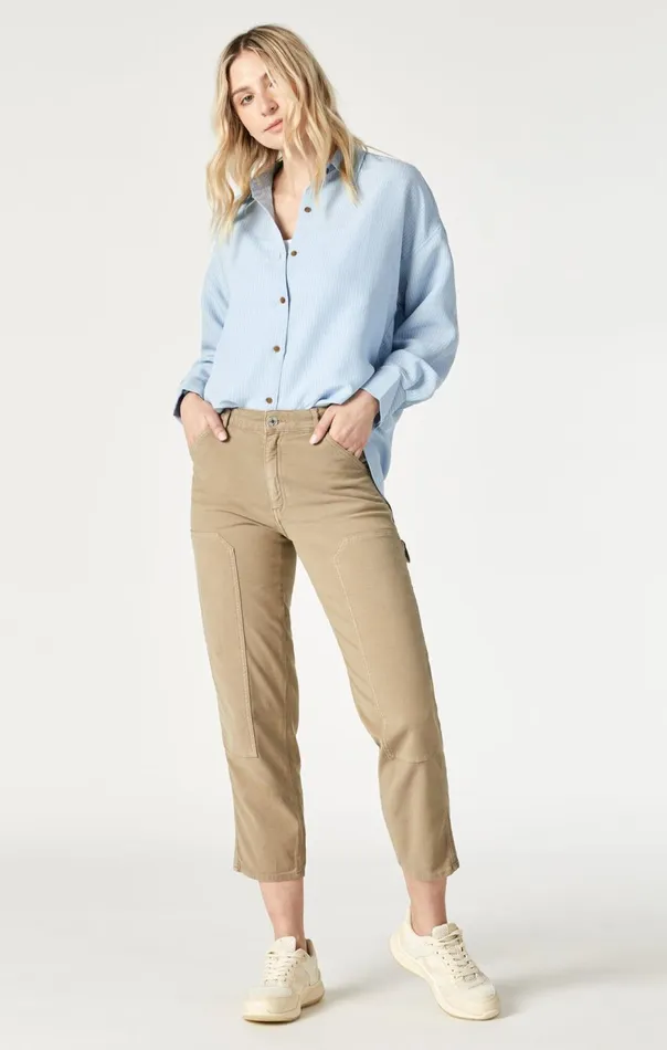 Women Luisa Straight Leg In Beige Luxe Twill Mavi Jeans Pants