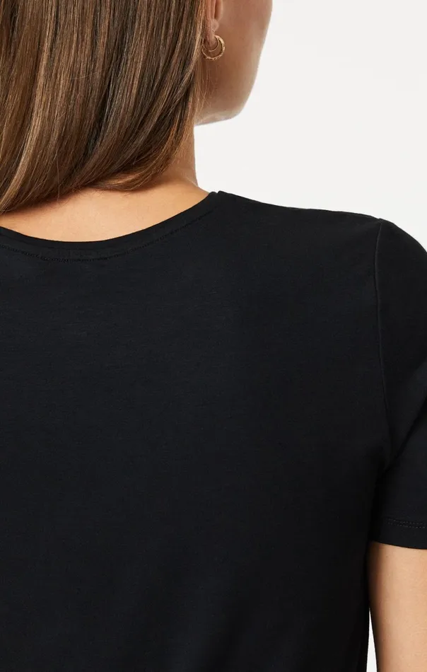 Women Luxe Crew Neck TShirt In Black Mavi Jeans Tops and TShirts Women Luxe Crew Neck TShirt In Black Mavi Jeans Tops and TShirts