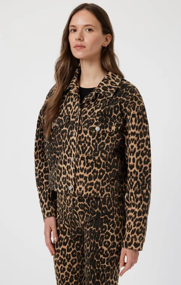 Women Maren Crop Jacket In Leopard Denim Mavi Jeans Jackets Women Maren Crop Jacket In Leopard Denim Mavi Jeans Jackets
