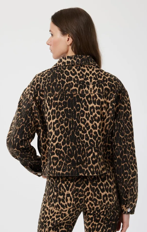 Women Maren Crop Jacket In Leopard Denim Mavi Jeans Jackets Women Maren Crop Jacket In Leopard Denim Mavi Jeans Jackets