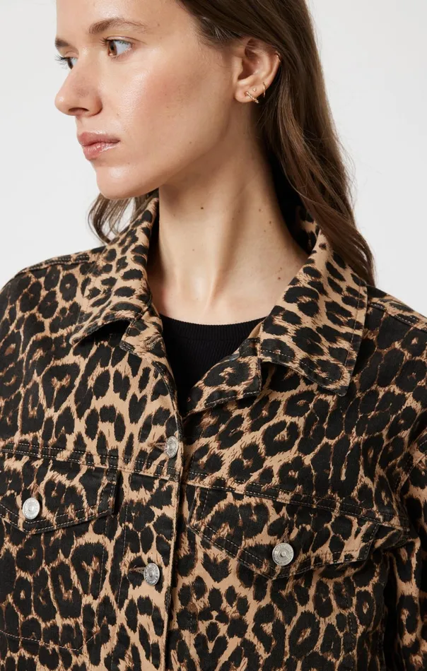 Women Maren Crop Jacket In Leopard Denim Mavi Jeans Jackets Women Maren Crop Jacket In Leopard Denim Mavi Jeans Jackets