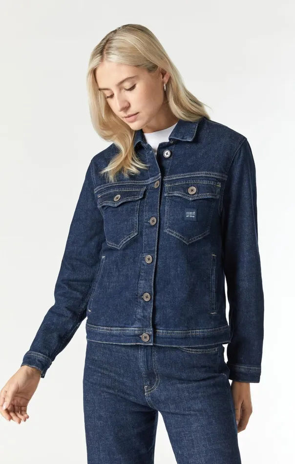 Women Mellie Denim Jacket In Deep Hemp Mavi Jeans Jackets