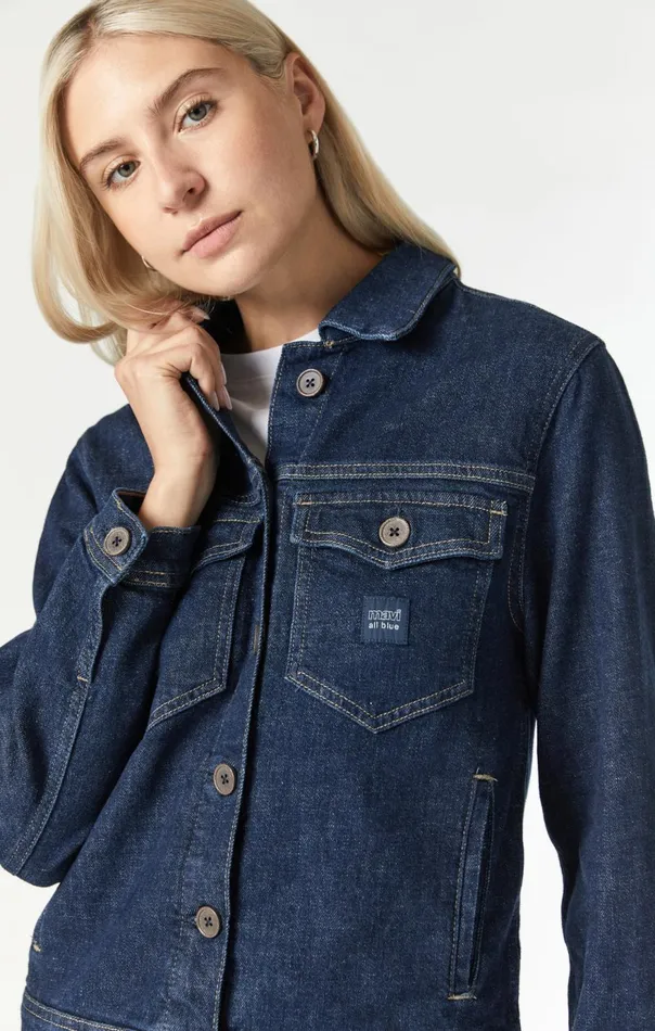 Women Mellie Denim Jacket In Deep Hemp Mavi Jeans Jackets Women Mellie Denim Jacket In Deep Hemp Mavi Jeans Jackets