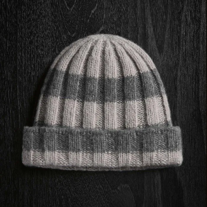 WomenMen Hats James Perse Cashmere Striped Beanie Silver Wheatthunder