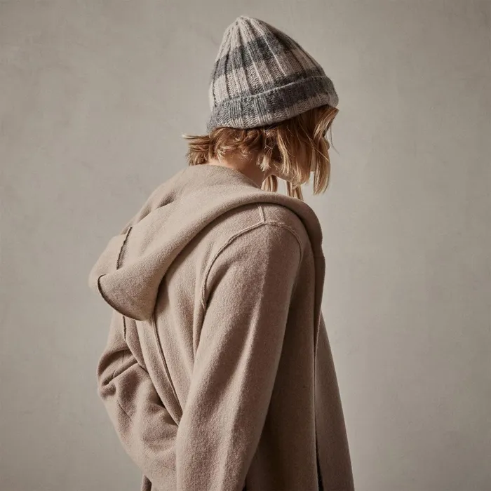 WomenMen Hats James Perse Cashmere Striped Beanie Silver Wheatthunder