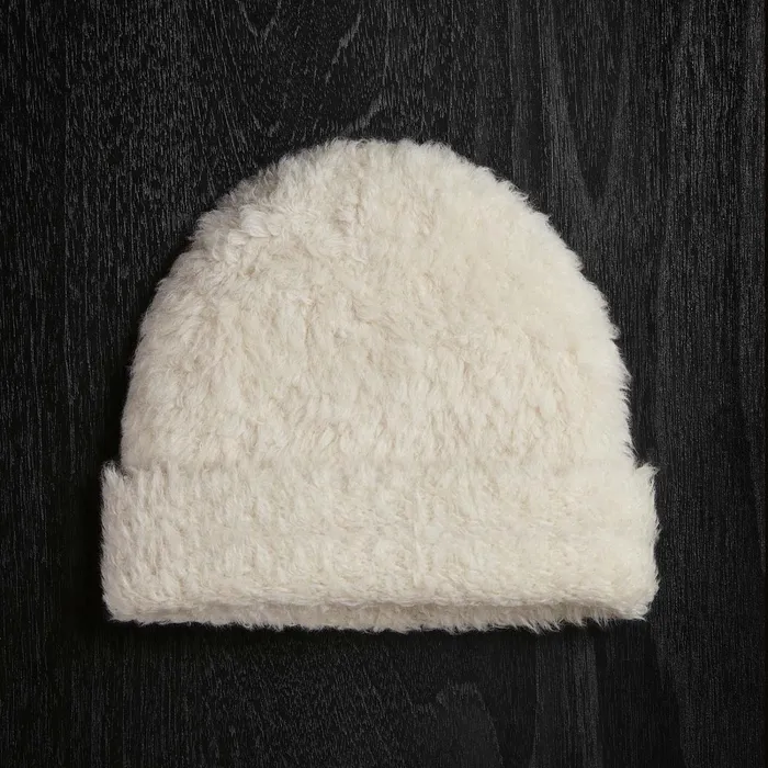 WomenMen Hats James Perse Wool Blend Sherpa Beanie Natural