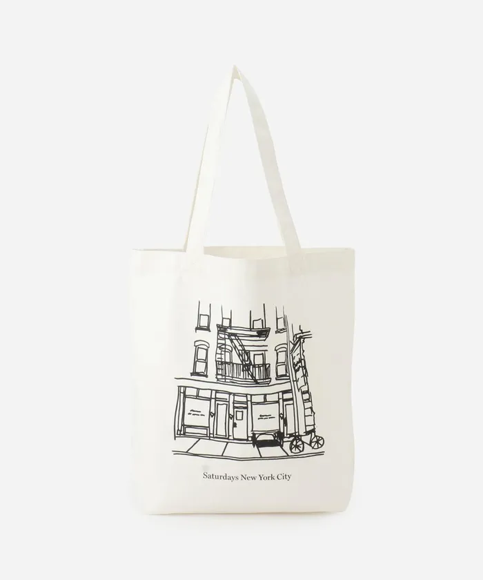WomenMen Saturdays NYC Bags Cafe Sketch Canvas Tote Natural