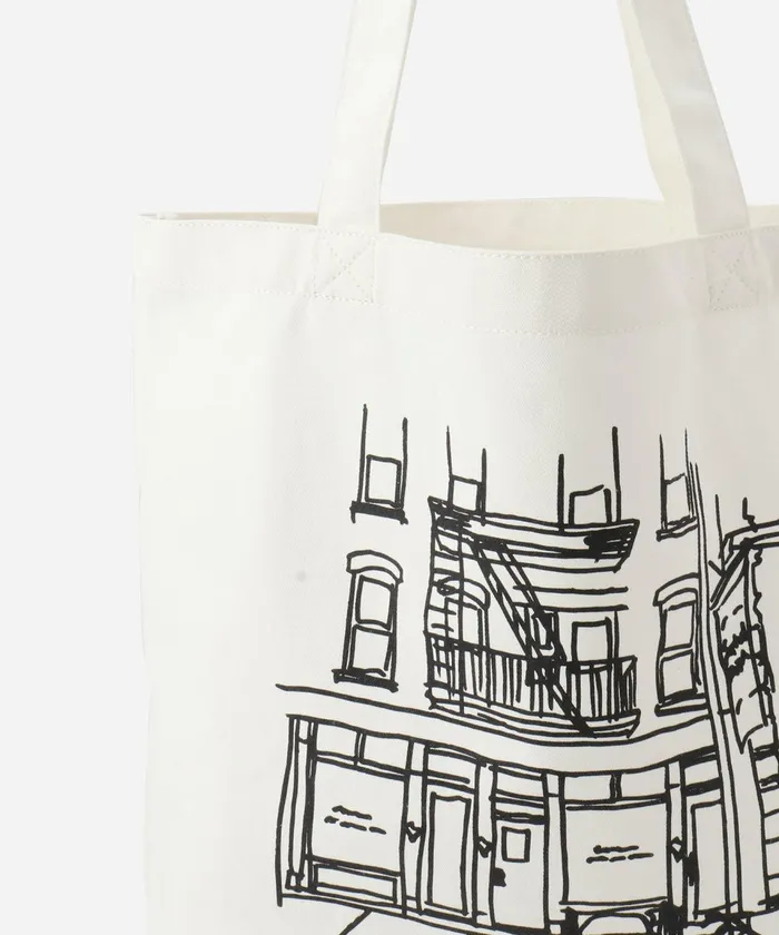 WomenMen Saturdays NYC Bags Cafe Sketch Canvas Tote Natural WomenMen Saturdays NYC Bags Cafe Sketch Canvas Tote Natural