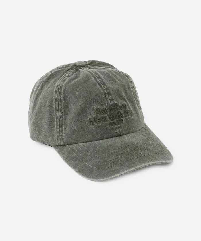 WomenMen Saturdays NYC Hats Abie Pigment Dyed Cotton Hat Darkforest