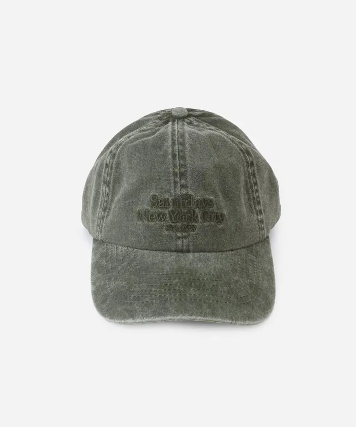 WomenMen Saturdays NYC Hats Abie Pigment Dyed Cotton Hat Darkforest