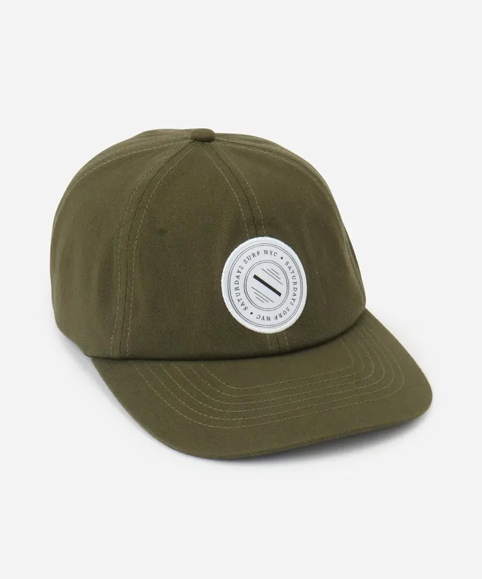 WomenMen Saturdays NYC Hats Slash Badge Abie Dad Hat Armygreen