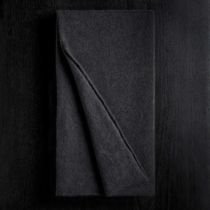 WomenMen Scarves James Perse Lightweight Textured Cashmere Scarf Black