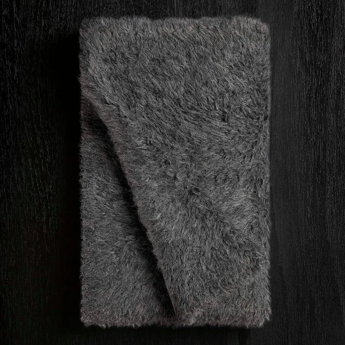 WomenMen Scarves James Perse Wool Blend Sherpa Scarf Anthracite