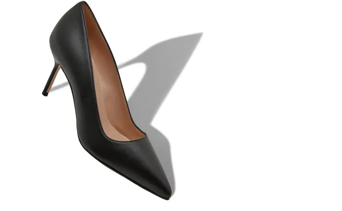 Women Mid Heels Manolo Blahnik BB 70 Black Nappa Leather Pointed Toe Pumps Women Mid Heels Manolo Blahnik BB 70 Black Nappa Leather Pointed Toe Pumps