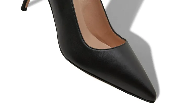 Women Mid Heels Manolo Blahnik BB 70 Black Nappa Leather Pointed Toe Pumps Women Mid Heels Manolo Blahnik BB 70 Black Nappa Leather Pointed Toe Pumps