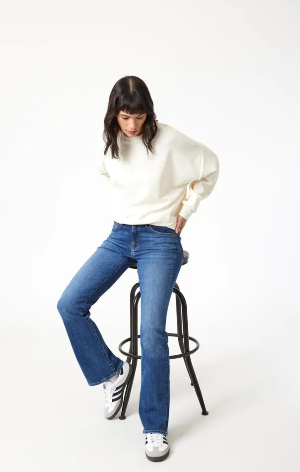 Women Molly Bootcut In Mid Brushed Flex Blue Mavi Jeans Denim
