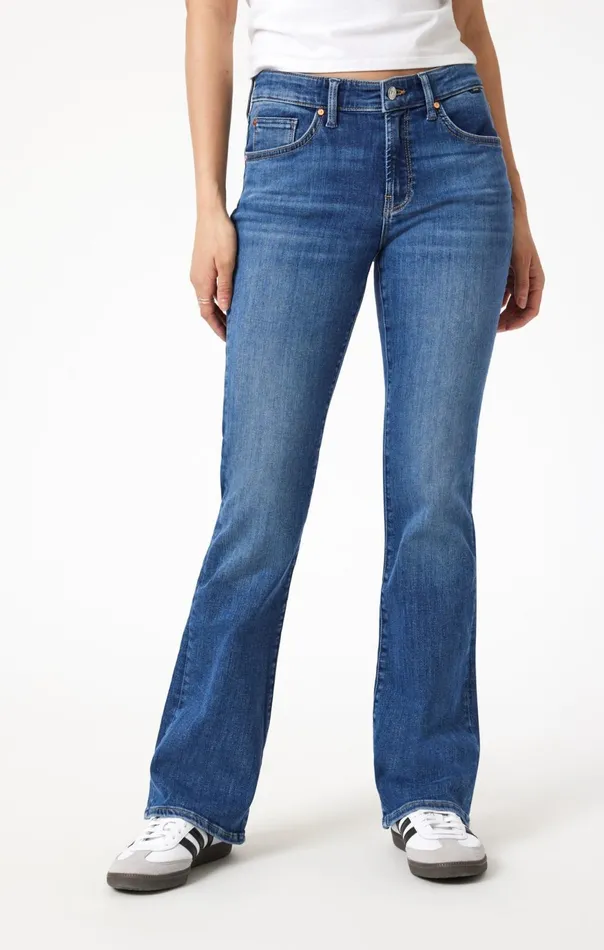 Women Molly Bootcut In Mid Brushed Flex Blue Mavi Jeans Denim
