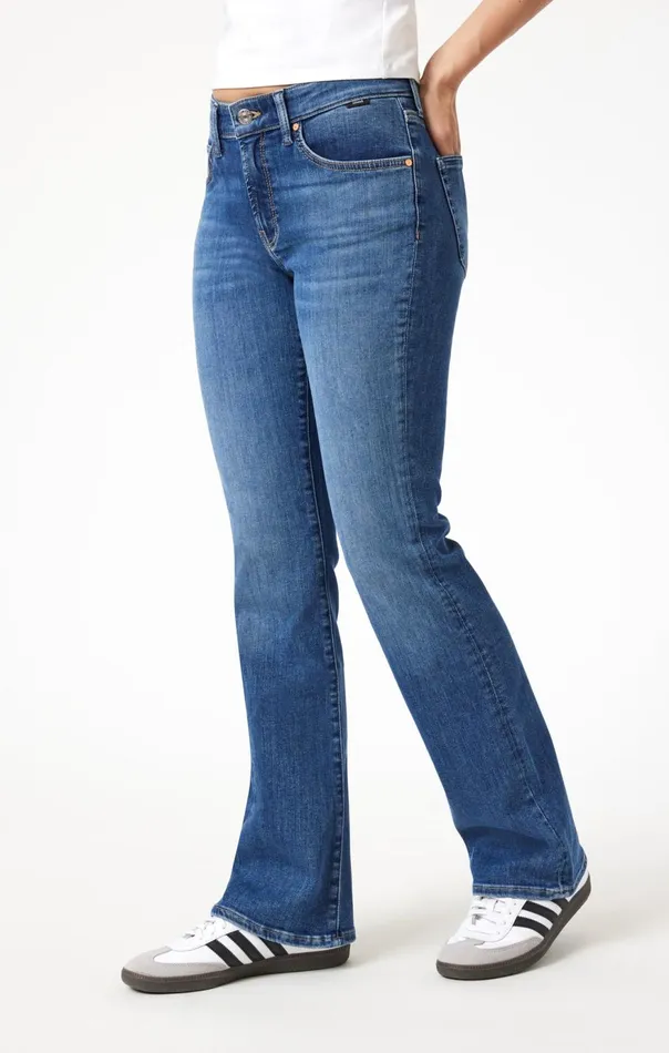 Women Molly Bootcut In Mid Brushed Flex Blue Mavi Jeans Denim