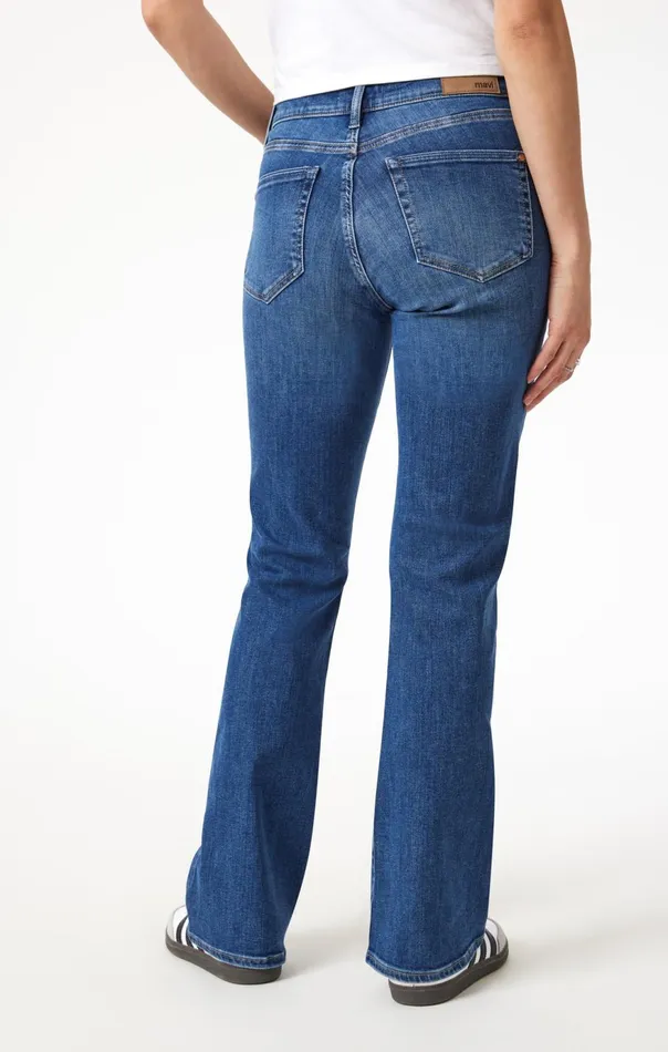 Women Molly Bootcut In Mid Brushed Flex Blue Mavi Jeans Denim