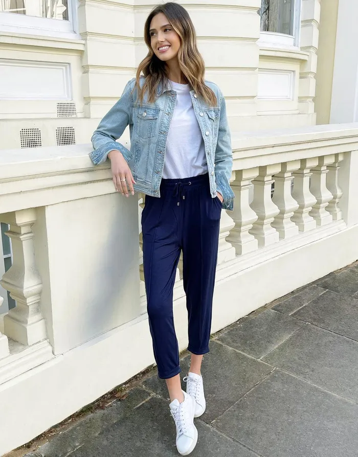 Women Navy Jersey Joggers Navy Threadbare Trousers Women Navy Jersey Joggers Navy Threadbare Trousers