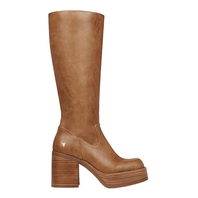 Women Niche Chestnut Platform Boots Windsor Smith Platforms