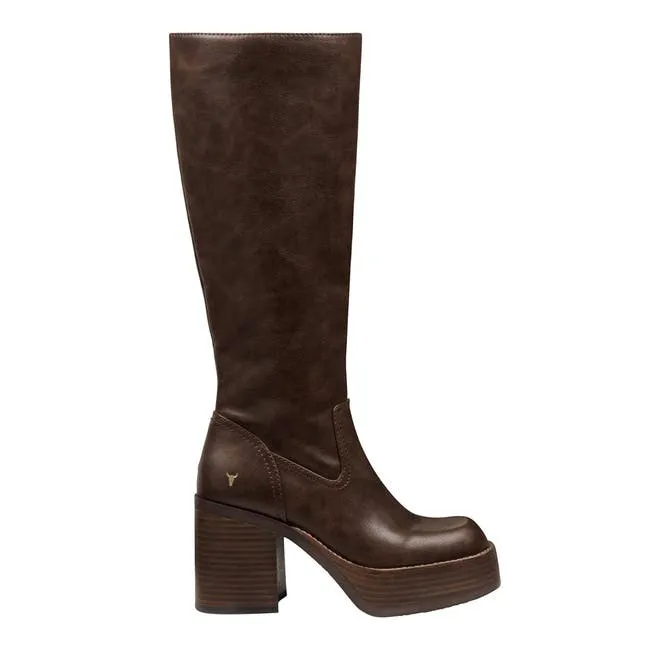 Women Niche Dark Oak Boots Windsor Smith Platforms