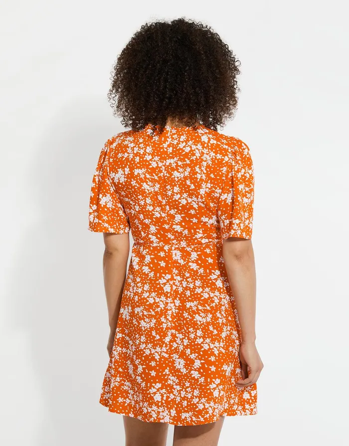 Women Orange Floral Print Mini Dress Orange Threadbare Dresses Women Orange Floral Print Mini Dress Orange Threadbare Dresses