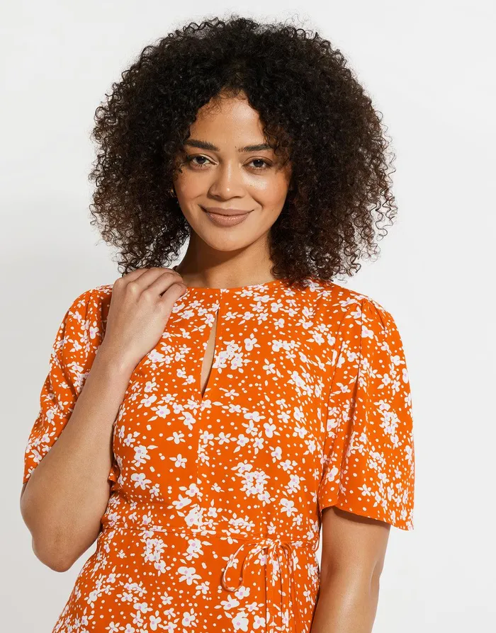 Women Orange Floral Print Mini Dress Orange Threadbare Dresses Women Orange Floral Print Mini Dress Orange Threadbare Dresses