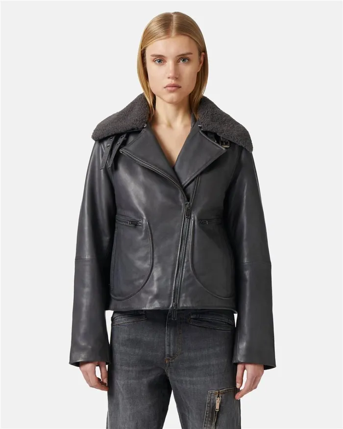 Women OUTERWEAR Iceberg Regular Fit Leather Jacket