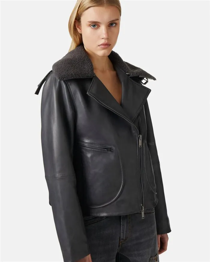Women OUTERWEAR Iceberg Regular Fit Leather Jacket Women OUTERWEAR Iceberg Regular Fit Leather Jacket
