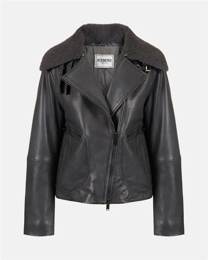 Women OUTERWEAR Iceberg Regular Fit Leather Jacket Women OUTERWEAR Iceberg Regular Fit Leather Jacket