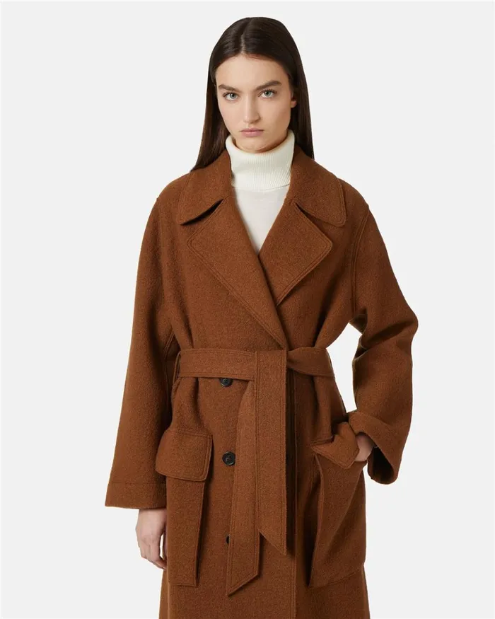Women OUTERWEAR Iceberg Reversible Coat With Faux Leather Inserts Women OUTERWEAR Iceberg Reversible Coat With Faux Leather Inserts