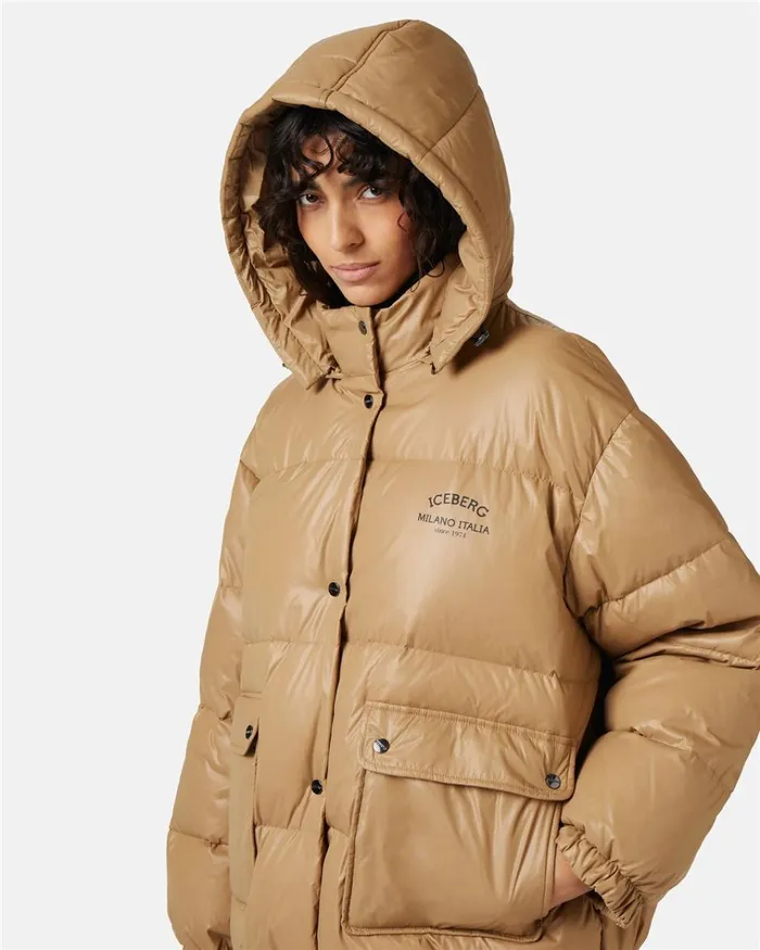 Women OUTERWEAR Iceberg Short Down Jacket With Real Down Hood Women OUTERWEAR Iceberg Short Down Jacket With Real Down Hood