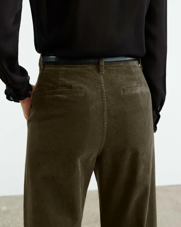 Women Pants and Shorts Nili Lotan ANNA CORDUROY PANT Cigar Brown