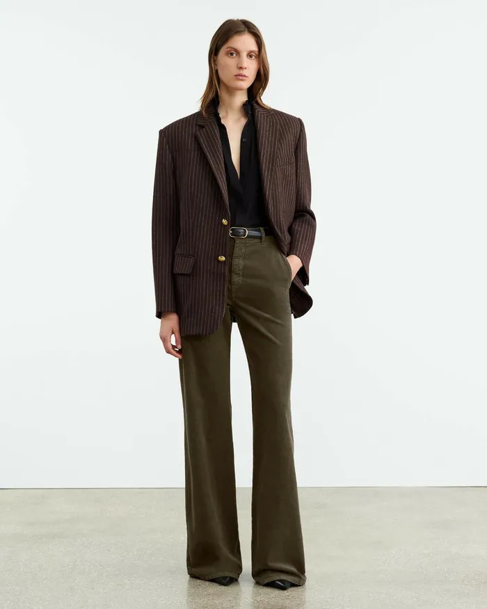 Women Pants and Shorts Nili Lotan ANNA CORDUROY PANT Cigar Brown