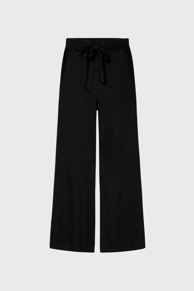 Women Pants And Shorts Lee Mathews Cotton Cashmere Wide Leg Pant Black Women Pants And Shorts Lee Mathews Cotton Cashmere Wide Leg Pant Black
