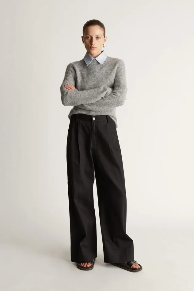 Women Pants And Shorts Lee Mathews LM Denim Pleat Pant Black