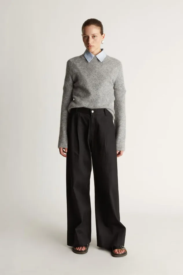 Women Pants And Shorts Lee Mathews LM Denim Pleat Pant Black