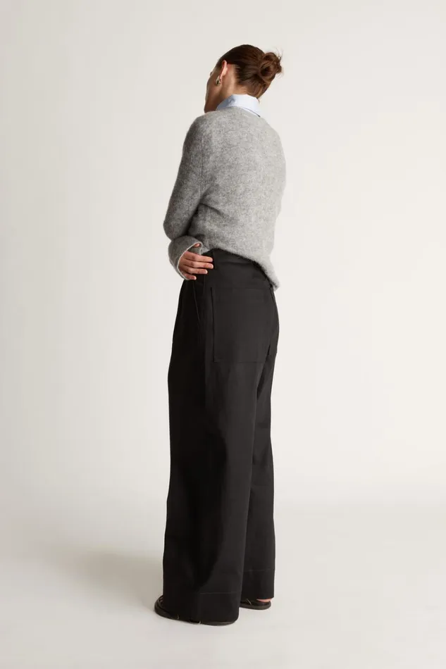 Women Pants And Shorts Lee Mathews LM Denim Pleat Pant Black