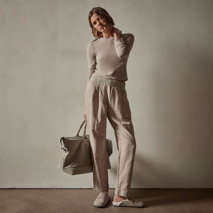 Women PantsDenim James Perse Double Pleat Trouser Toast Pigment