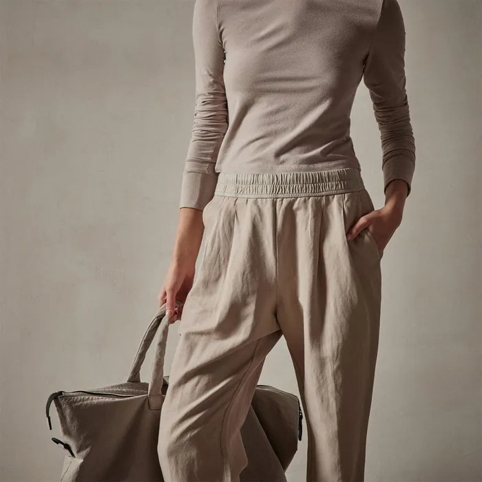Women PantsDenim James Perse Double Pleat Trouser Toast Pigment
