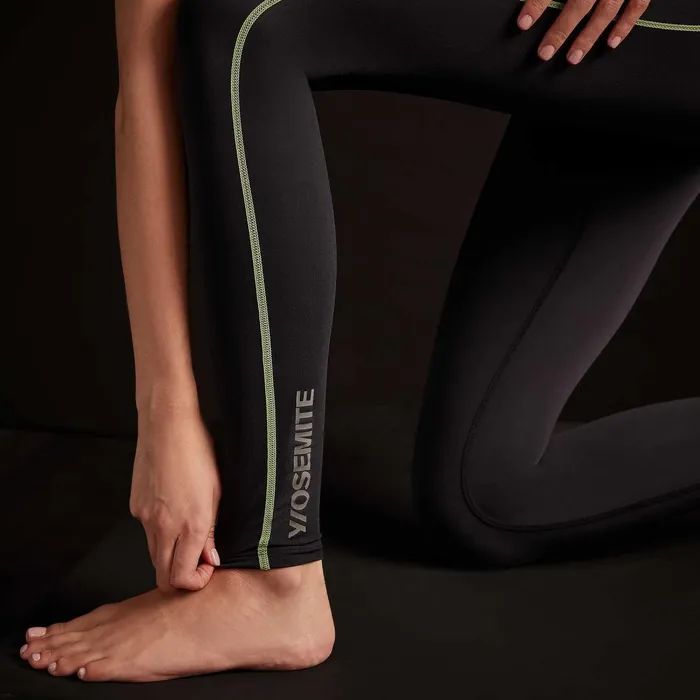 Women Performance Bottoms James Perse Spiral Seam Legging Blackyellowgrey