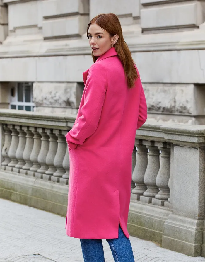 Women Pink Double Breasted Coat Pink Threadbare Jackets and Coats Women Pink Double Breasted Coat Pink Threadbare Jackets and Coats
