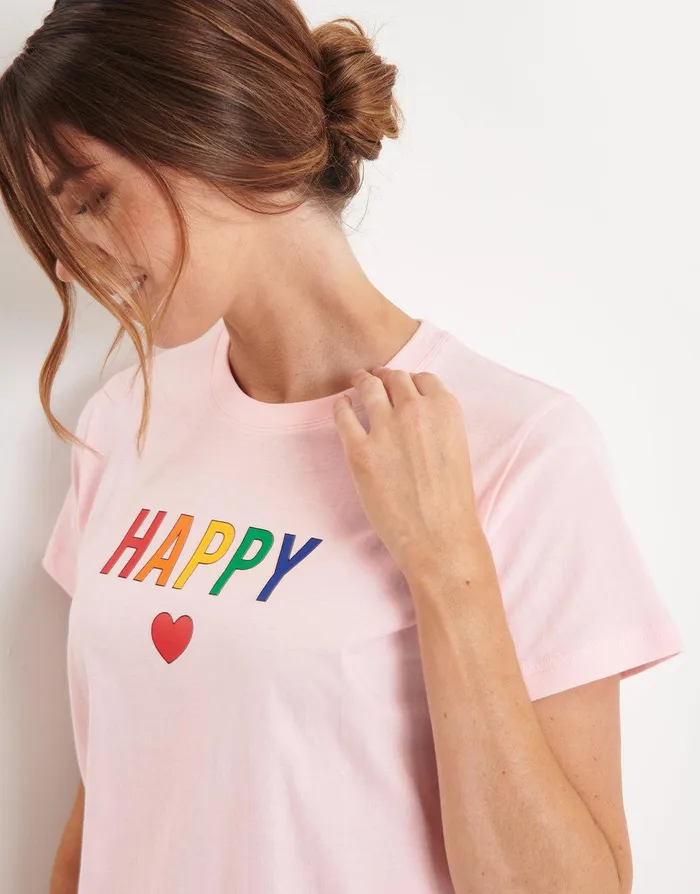 Women Pink Rainbow Hearts Pyjamas 2Piece Set Pink Threadbare Loungewear Women Pink Rainbow Hearts Pyjamas 2Piece Set Pink Threadbare Loungewear