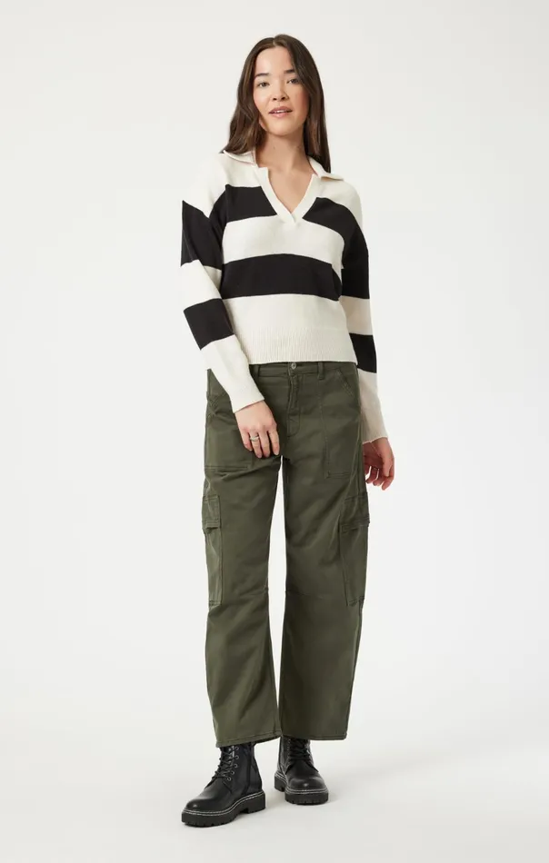 Women Polo Pullover Sweater In Black Mavi Jeans Sweaters Women Polo Pullover Sweater In Black Mavi Jeans Sweaters