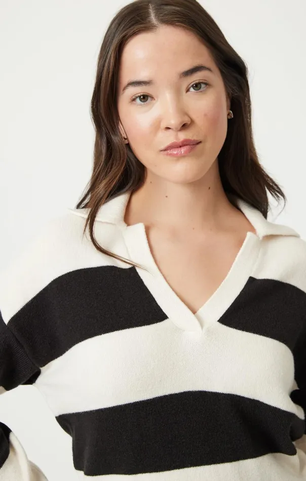 Women Polo Pullover Sweater In Black Mavi Jeans Sweaters Women Polo Pullover Sweater In Black Mavi Jeans Sweaters