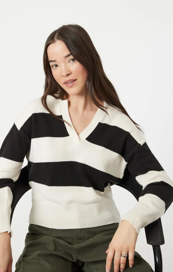 Women Polo Pullover Sweater In Black Mavi Jeans Sweaters Women Polo Pullover Sweater In Black Mavi Jeans Sweaters